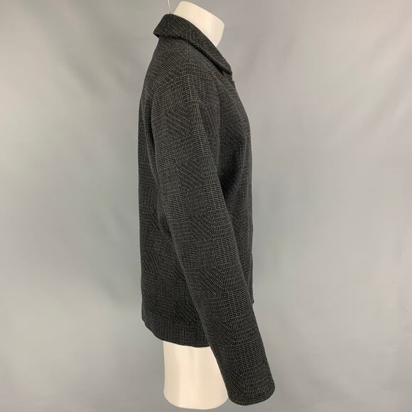 CALVIN KLEIN COLLECTION Size 38 Charcoal Black Textured Wool / Cashmere Jacket - Picture 3 of 7